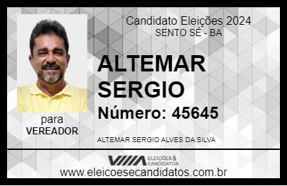 Candidato ALTEMAR SERGIO 2024 - SENTO SÉ - Eleições