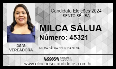 Candidato MILCA SÁLUA 2024 - SENTO SÉ - Eleições