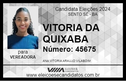 Candidato VITORIA DA QUIXABA 2024 - SENTO SÉ - Eleições