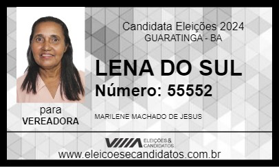 Candidato LENA DO SUL 2024 - GUARATINGA - Eleições