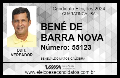 Candidato BENÉ DE BARRA NOVA 2024 - GUARATINGA - Eleições