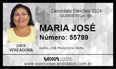 Candidato MARIA JOSÉ 2024 - GUARATINGA - Eleições