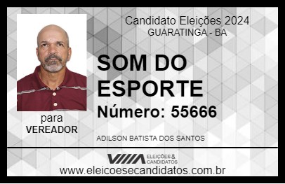 Candidato SOM DO ESPORTE 2024 - GUARATINGA - Eleições