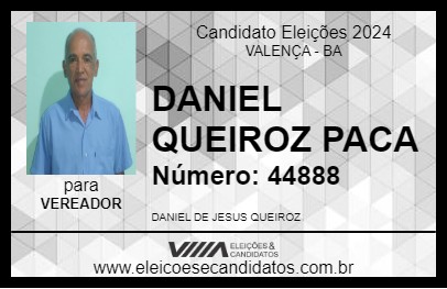 Candidato DANIEL QUEIROZ PACA 2024 - VALENÇA - Eleições