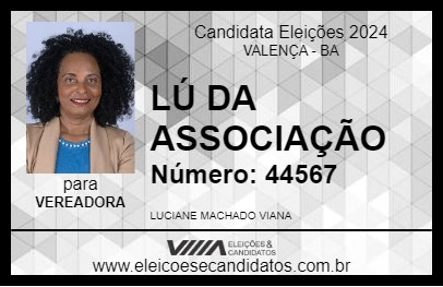 Candidato LÚ DA ASSOCIAÇÃO 2024 - VALENÇA - Eleições