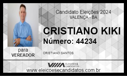 Candidato CRISTIANO KIKI 2024 - VALENÇA - Eleições