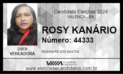 Candidato ROSY KANÁRIO 2024 - VALENÇA - Eleições