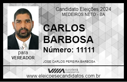 Candidato CARLOS BARBOSA 2024 - MEDEIROS NETO - Eleições