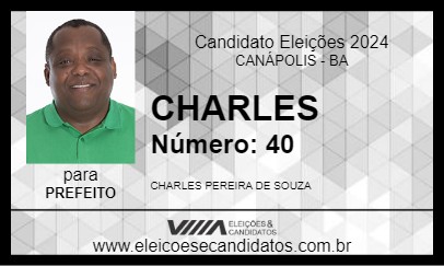 Candidato CHARLES 2024 - CANÁPOLIS - Eleições