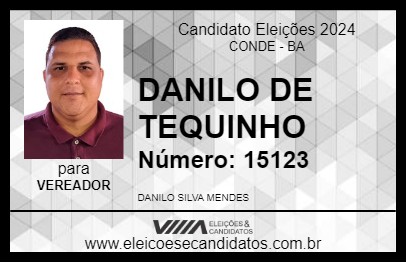 Candidato DANILO DE TEQUINHO 2024 - CONDE - Eleições