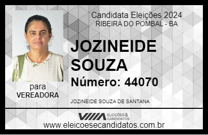 Candidato JOZINEIDE SOUZA 2024 - RIBEIRA DO POMBAL - Eleições