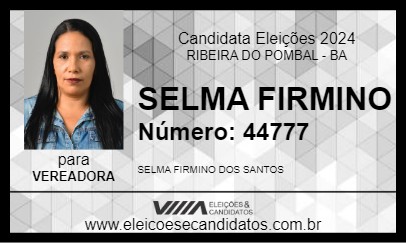 Candidato SELMA FIRMINO 2024 - RIBEIRA DO POMBAL - Eleições