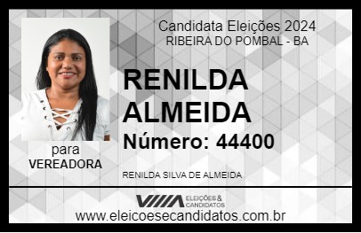 Candidato RENILDA ALMEIDA 2024 - RIBEIRA DO POMBAL - Eleições