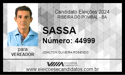 Candidato SASSA 2024 - RIBEIRA DO POMBAL - Eleições