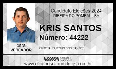 Candidato KRIS SANTOS 2024 - RIBEIRA DO POMBAL - Eleições