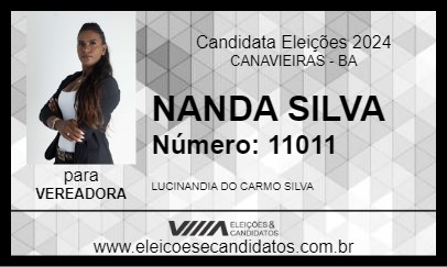 Candidato NANDA SILVA 2024 - CANAVIEIRAS - Eleições