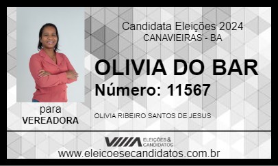 Candidato OLIVIA DO BAR 2024 - CANAVIEIRAS - Eleições