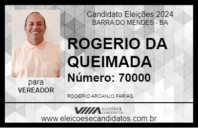 Candidato ROGERIO DA QUEIMADA 2024 - BARRA DO MENDES - Eleições