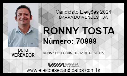 Candidato RONNY TOSTA 2024 - BARRA DO MENDES - Eleições