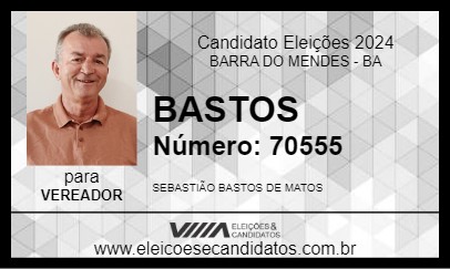 Candidato BASTOS 2024 - BARRA DO MENDES - Eleições