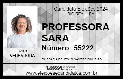 Candidato PROFESSORA SARA 2024 - RIO REAL - Eleições