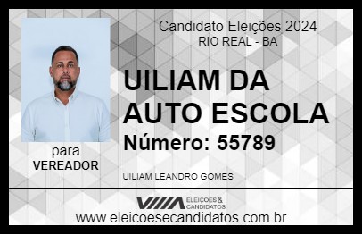 Candidato UILIAM DA AUTO ESCOLA 2024 - RIO REAL - Eleições