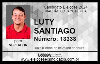 Candidato LUTY SANTIAGO 2024 - RIACHÃO DO JACUÍPE - Eleições