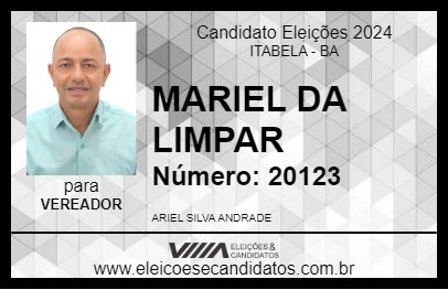 Candidato MARIEL DA LIMPAR 2024 - ITABELA - Eleições