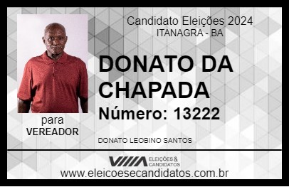 Candidato DONATO DA CHAPADA 2024 - ITANAGRA - Eleições