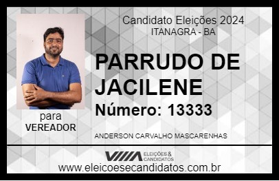 Candidato PARRUDO DE JACILENE 2024 - ITANAGRA - Eleições