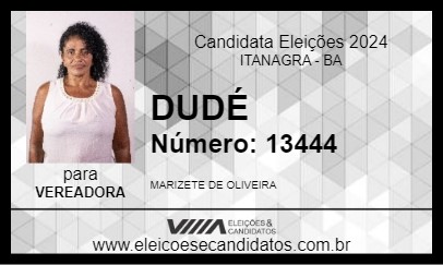 Candidato DUDÉ 2024 - ITANAGRA - Eleições