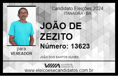 Candidato JOÃO DE ZEZITO 2024 - ITANAGRA - Eleições