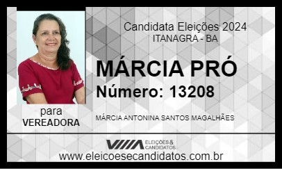 Candidato MÁRCIA PRÓ 2024 - ITANAGRA - Eleições