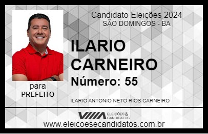 Candidato ILARIO CARNEIRO 2024 - SÃO DOMINGOS - Eleições