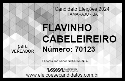 Candidato FLAVINHO CABELEIREIRO 2024 - ITAMARAJU - Eleições