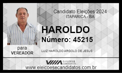 Candidato HAROLDO 2024 - ITAPARICA - Eleições