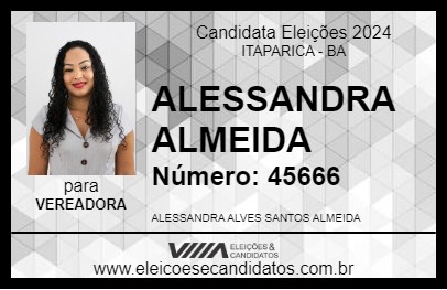 Candidato ALESSANDRA ALMEIDA 2024 - ITAPARICA - Eleições