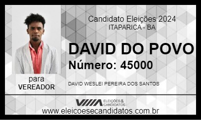 Candidato DAVID DO POVO 2024 - ITAPARICA - Eleições