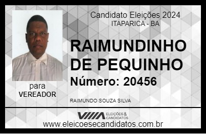 Candidato RAIMUNDINHO DE PEQUINHO 2024 - ITAPARICA - Eleições