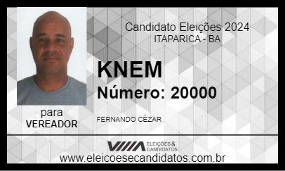 Candidato KNEM 2024 - ITAPARICA - Eleições