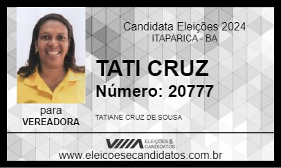 Candidato TATI CRUZ 2024 - ITAPARICA - Eleições