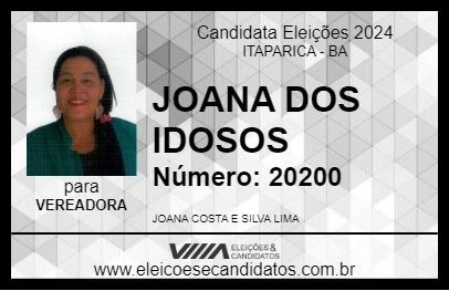 Candidato JOANA DOS IDOSOS 2024 - ITAPARICA - Eleições