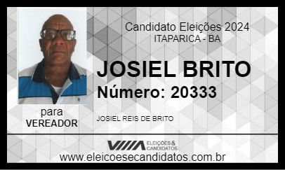 Candidato JOSIEL BRITO 2024 - ITAPARICA - Eleições