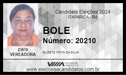 Candidato BOLE 2024 - ITAPARICA - Eleições