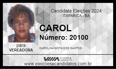 Candidato CAROL 2024 - ITAPARICA - Eleições