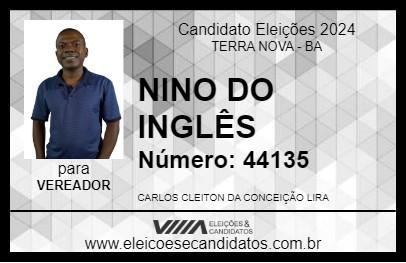 Candidato NINO DO INGLÊS 2024 - TERRA NOVA - Eleições