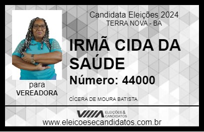 Candidato IRMÃ CIDA DA SAÚDE 2024 - TERRA NOVA - Eleições