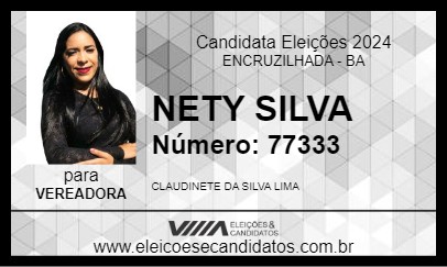 Candidato NETY SILVA 2024 - ENCRUZILHADA - Eleições