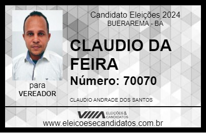 Candidato CLAUDIO DA FEIRA 2024 - BUERAREMA - Eleições