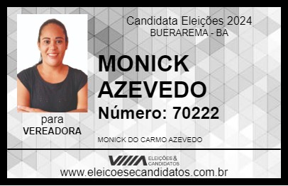 Candidato MONICK AZEVEDO 2024 - BUERAREMA - Eleições